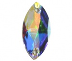 (image for) 3223 18x9mm*. Crystal AB 2 Hole Sew on Factory Pack Qty 36