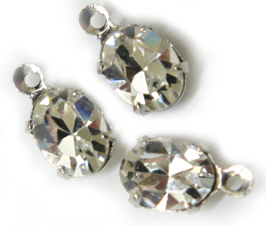 (image for) 15504 8mm Crystal Stone 1 Ring Silver Plated Pack Qty 6