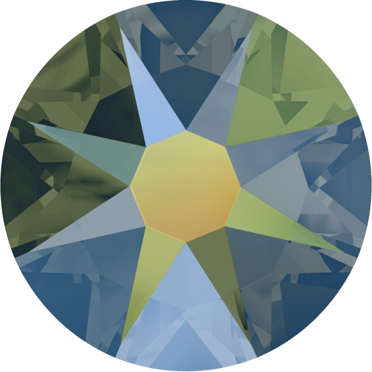 (image for) 2088 SS34 Iridescent Green Glue on Stone Pack Qty 24pcs