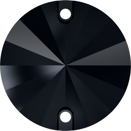 (image for) 3200 12mm* Jet Rivoli Sew on Stone Pack Qty 8
