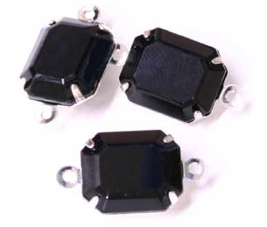 (image for) SC658 18mm 2 Loop Diamonte Black w/Silver Claw PQ 10