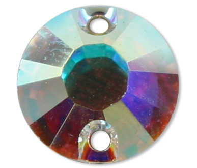 (image for) 3204 10mm Crystal AB 2 Hole Sew on Pack Qty 6