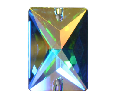 (image for) 3250 18x13mm Crystal AB 2 Hole Sew on Pack Qty 6