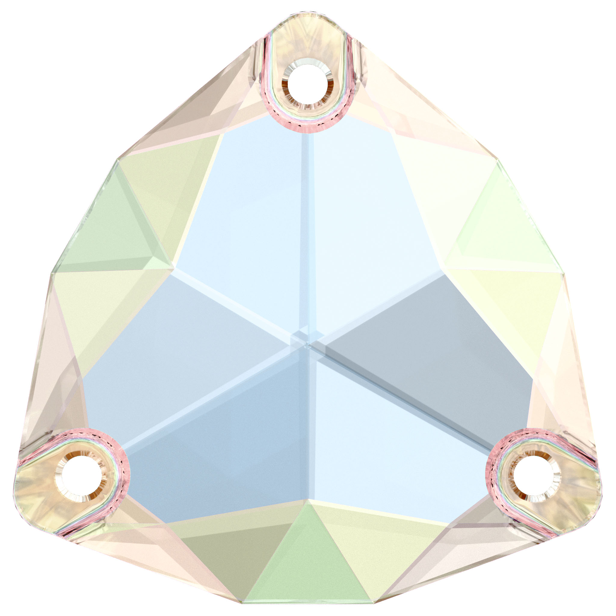 (image for) 3272 28mm Crystal AB 3 Hole Sew on Pack Qty 2