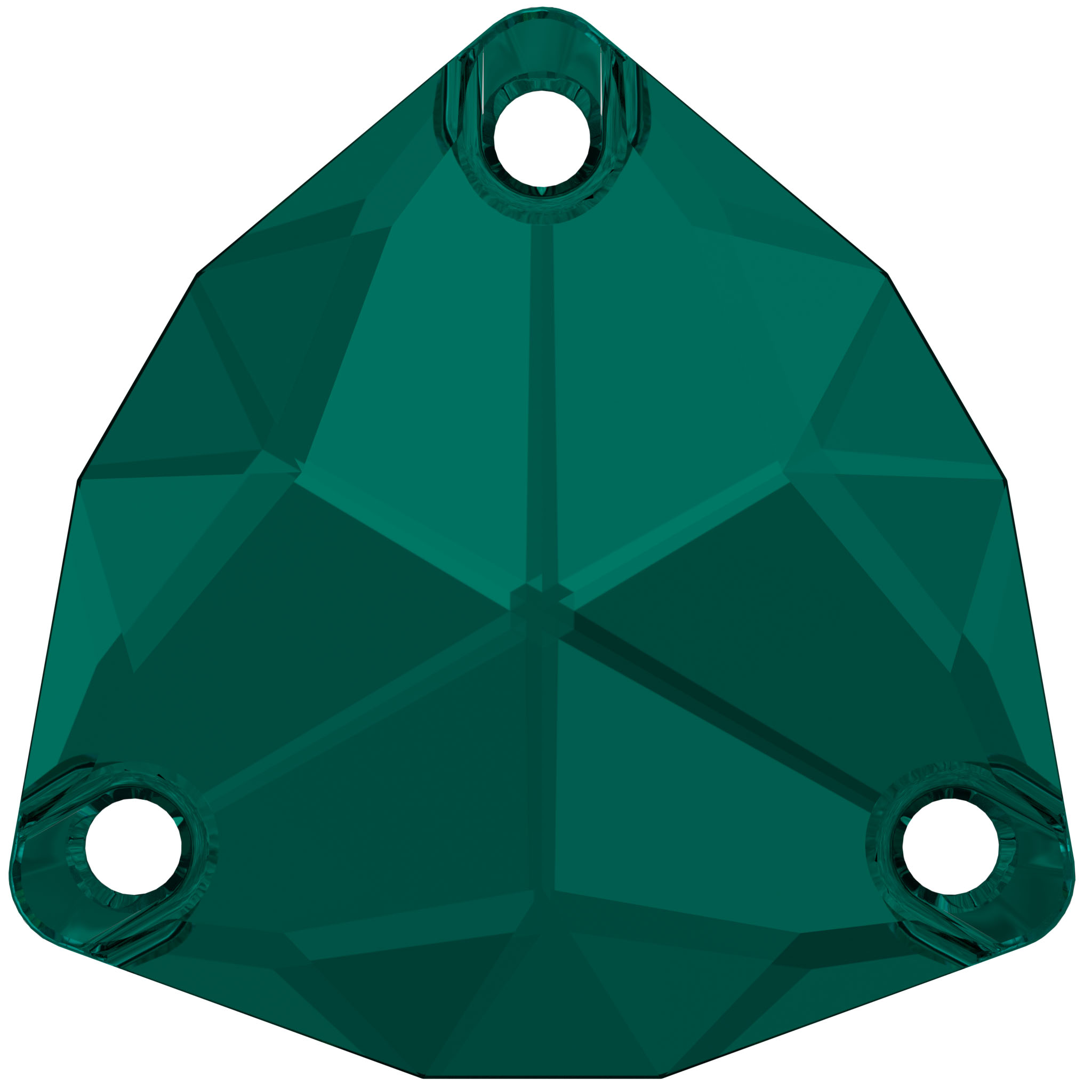 (image for) 3272 20mm Emerald 3 Hole Sew on Factory Pack 15 pcs