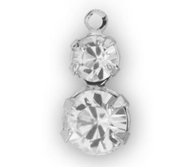 (image for) 37102 12mm Crystal 1 Ring Silver Plated Pack Qty 6