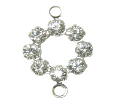 (image for) 37708 10mm Crystal S/Plated 2 Ring L/Hole Pack Qty 10