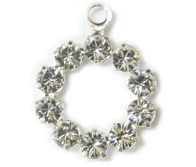 (image for) 377LH 10mm Crystal Silver Plated 1 Ring Circle P/Q 6