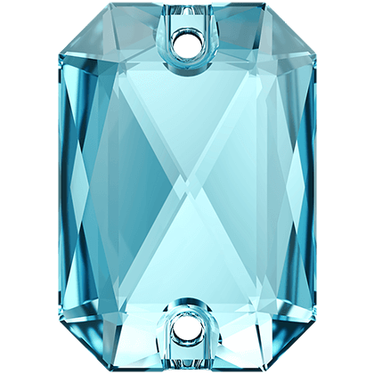 (image for) 3252 14X10mm Aquamarine 2 Hole Sew on Pack Qty 6