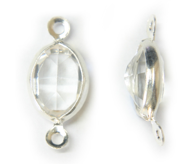 (image for) 55500 8mm Crystal Silver Plated 2 Ring PQ 6