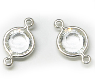 (image for) 57A00 6mm Crystal Silver Plated Channel 2 Ring PQ 6