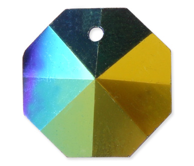 (image for) EU8001 14mm Jet AB 1 Hole Octagon Pack of 20