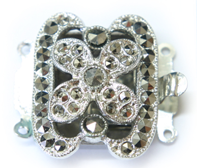 (image for) CLA/20R 2 Row Imt/Rhod 20x25mm Marcasite Pack Qty 1