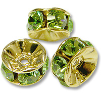 (image for) JFROG 6mm Gold Plated Peridot Rondelle PQ 10