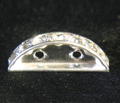 (image for) 77301 12mm Crystal S/Plated Half Moon Rondelle PQ 6