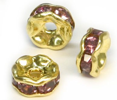 (image for) JFROG 6mm Gold Plated Light Amethyst Rondelle PQ 10