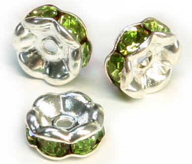 (image for) DRKHA 6mm Silver Plated Khaki Rondelle PQ 10