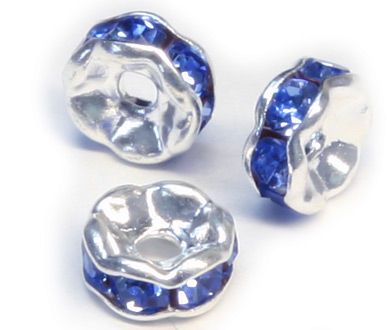 (image for) DRSA 6mm Silver Plated Sapphire Rondelle PQ 10