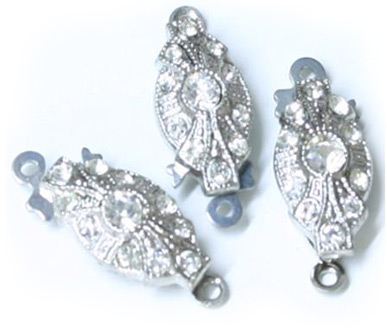 (image for) CLA/O6G 1 Row Silver Plated Clasp 20x9mm Pack Qty 3