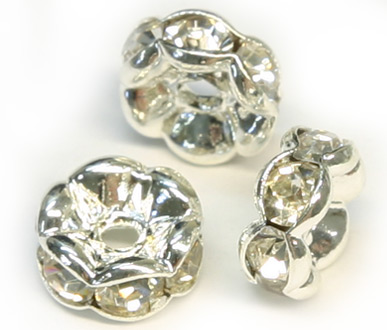 (image for) JFROS 6mm Silver Plated Crystal Rondelle PQ 10