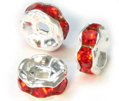(image for) JFROS 6mm Silver Plated Light Siam Rondelle PQ 10