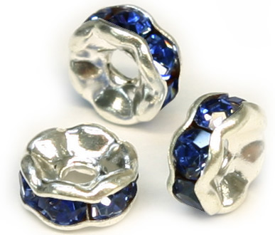 (image for) JFROS 6mm Silver Plated Montana Blue Rondelle PQ 10