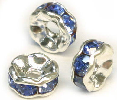 (image for) JFROS 6mm Silver Plated Light Sapphire Rondelle PQ 10