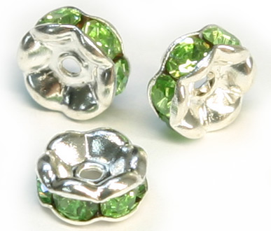 (image for) JFROS 6mm Silver Plated Peridot Rondelle PQ 10