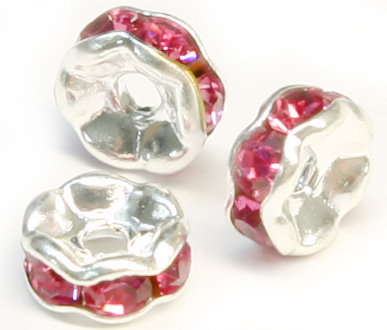 (image for) JFROS 8mm Silver Plated Rose Rondelle PQ 10