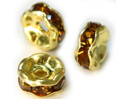 (image for) JFROG 6mm Gold Plated Topaz Rondelle PQ 10