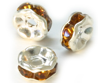 (image for) JFROS 6mm Silver Plated Topaz Rondelle PQ 10